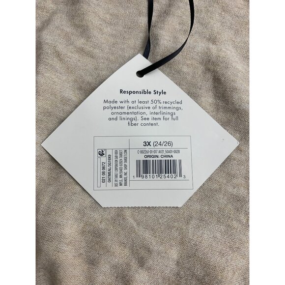 Ava & Viv Womens Neutral Beige Oatmeal Color Open-Front Cardigan Plus Size 3X - Picture 7 of 14